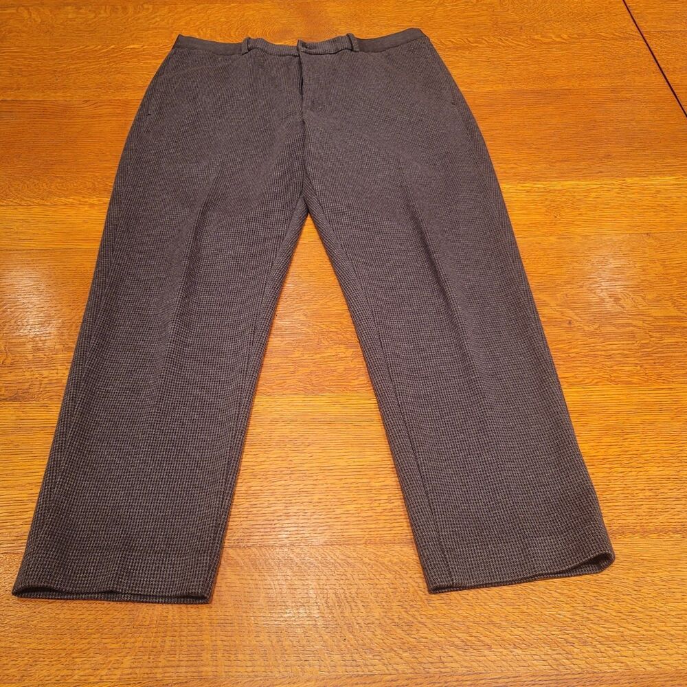 Uniqlo EZY Ankle Pants Gray Houndstooth Large 33-35
